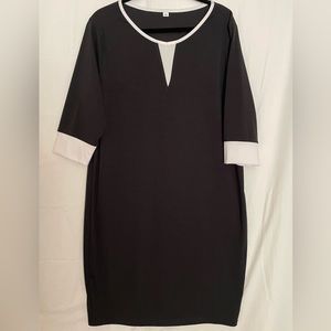 Black Dress White Accents